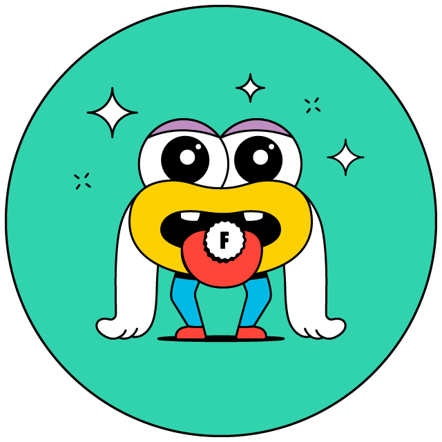 Sparkling cartoon character